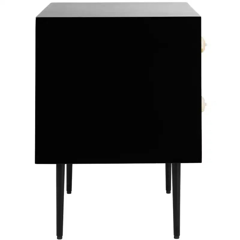 Tavolino Comodino Tessie a 2 cassetti con Intarsio in Osso - SFV6609 - Osso/Nero - Safavieh Couture
