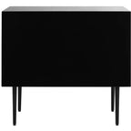 Tavolino Comodino Tessie a 2 cassetti con Intarsio in Osso - SFV6609 - Osso/Nero - Safavieh Couture