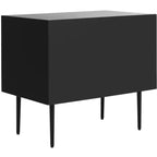 Tavolino Comodino Tessie a 2 cassetti con Intarsio in Osso - SFV6609 - Osso/Nero - Safavieh Couture