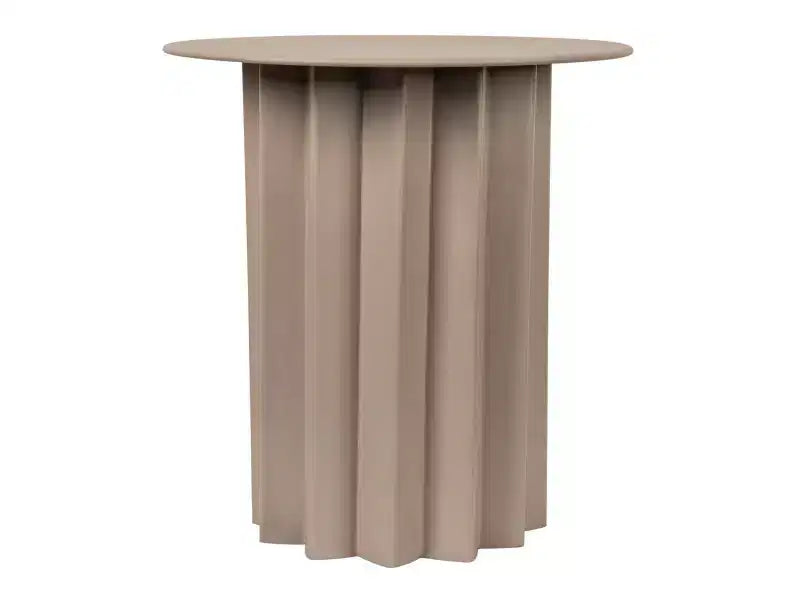 Tavolino Storied Home in metallo plissettato, beige