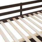 Letto a soppalco full-size con scrivania, letto a soppalco in legno con cassetti e mensole portaoggetti, letto a soppalco alto full-size con specchiera per bambini, ragazzi e adulti