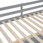 Letto a soppalco full-size con scrivania, letto a soppalco in legno con cassetti e mensole portaoggetti, letto a soppalco alto full-size con specchiera per bambini, ragazzi e adulti