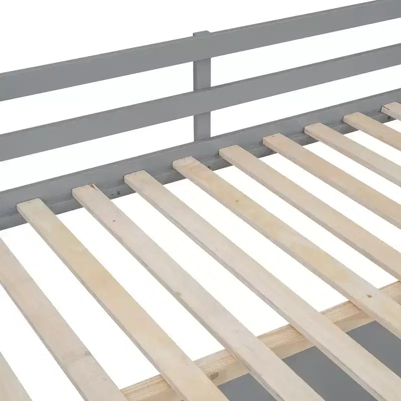 Letto a soppalco full-size con scrivania, letto a soppalco in legno con cassetti e mensole portaoggetti, letto a soppalco alto full-size con specchiera per bambini, ragazzi e adulti
