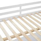 Letto a soppalco full-size con scrivania, letto a soppalco in legno con cassetti e mensole portaoggetti, letto a soppalco alto full-size con specchiera per bambini, ragazzi e adulti