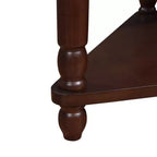 Hostack Tavolino angolare triangolare piccolo da 33,8'' con 3 ripiani, gambe in legno massello per piccoli spazi e soggiorno, Espresso Chiaro