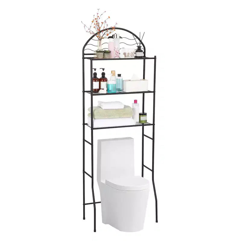 Mensola da bagno, scaffale da bagno sopra il WC a 3 ripiani - Scaffale organizer in metallo resistente per appartamenti di piccole dimensioni, salvaspazio sopra il WC