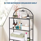 Mensola da bagno, scaffale da bagno sopra il WC a 3 ripiani - Scaffale organizer in metallo resistente per appartamenti di piccole dimensioni, salvaspazio sopra il WC