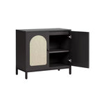 COZONY Credenza a buffet in rattan con ripiano regolabile, mobiletto da cucina per soggiorno, corridoio, ingresso