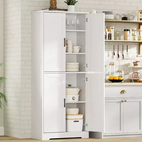 Dispensa alta 70 - Mobile a 4 ante con ripiani regolabili per Cucina, Sala da pranzo e Bagno