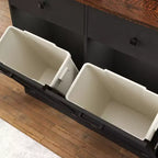 Mobile contenitore doppio da fattoria Okak con 4 cassetti, mobile indipendente, mobile lavanderia in stile porta fienile per cucina