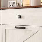 Mobile contenitore doppio da fattoria Okak con 4 cassetti, mobile indipendente, mobile lavanderia in stile porta fienile per cucina