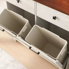 Mobile contenitore doppio da fattoria Okak con 4 cassetti, mobile indipendente, mobile lavanderia in stile porta fienile per cucina