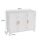 Okak Credenza, Madia Contenitore con 3 Ante e Maniglia in Metallo, mobile d'ingresso per Soggiorno, Ingresso, Cucina