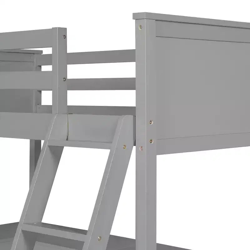 Letto a soppalco alto singolo con scrivania, Struttura letto a soppalco in legno con ripiani portaoggetti