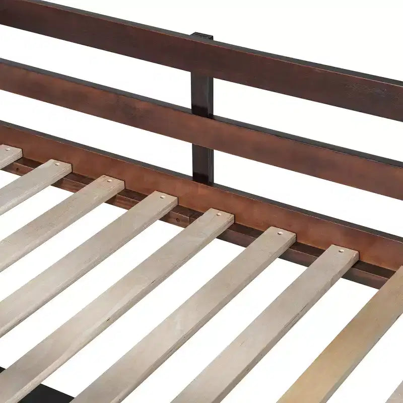 Letto a soppalco alto singolo con scrivania, Struttura letto a soppalco in legno con ripiani portaoggetti