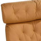 Poltrona reclinabile moderna BenchMaster Malibu in similpelle color cognac con pouf poggiapiedi, reclinazione manuale confortevole per camera da letto