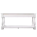 Tavolo Consolle lungo 160 cm in Legno Hostack con 3 Cassetti e 1 Ripiano Inferiore per Ingresso e Corridoio, Bianco Antico