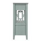 Hostack Table console en bois de style ferme de 36 po avec 4 tiroirs et 1 étagère de rangement pour entrée et salon, bleu rétro