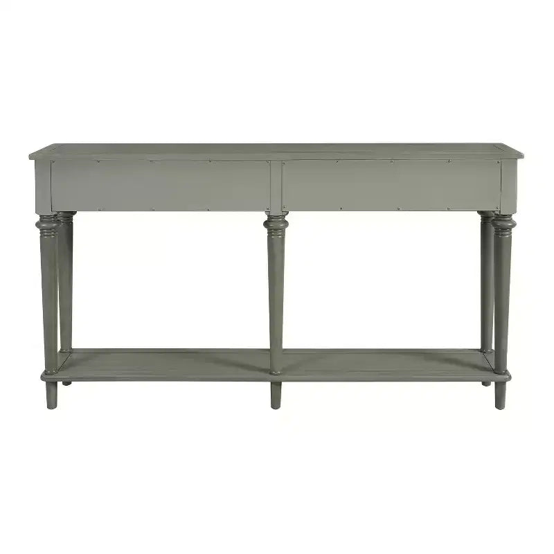 Consolle Luxystar retrò con 4 cassetti, ripiano aperto per ingresso e soggiorno, grigio slavato