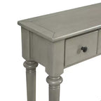 Consolle Luxystar retrò con 4 cassetti, ripiano aperto per ingresso e soggiorno, grigio slavato