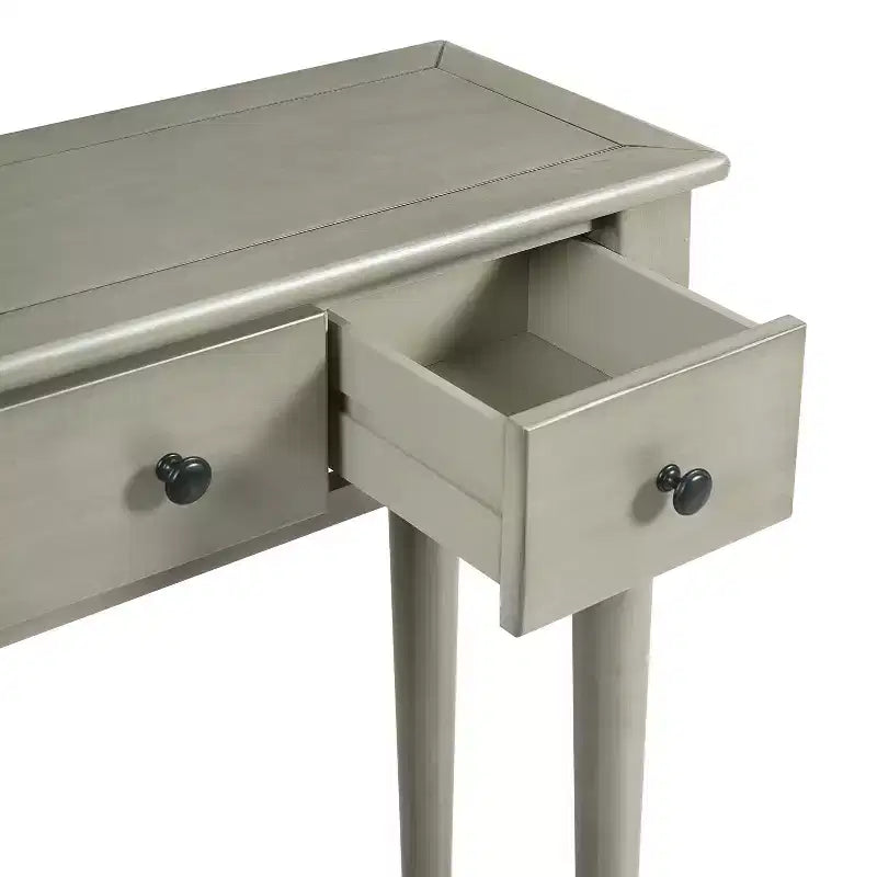 Consolle Luxystar retrò con 4 cassetti, ripiano aperto per ingresso e soggiorno, grigio slavato