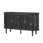 Luxystar Madia per fattoria con contenitore, mobiletto buffet in legno con ante in vetro e ripiani regolabili per sala da pranzo e soggiorno, nero