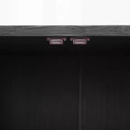 Luxystar Madia per fattoria con contenitore, mobiletto buffet in legno con ante in vetro e ripiani regolabili per sala da pranzo e soggiorno, nero