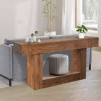 GustoWave 63 Tavolo da divano rettangolare in legno, tavolo d'ingresso in stile rustico, marrone rustico/2 ripiani