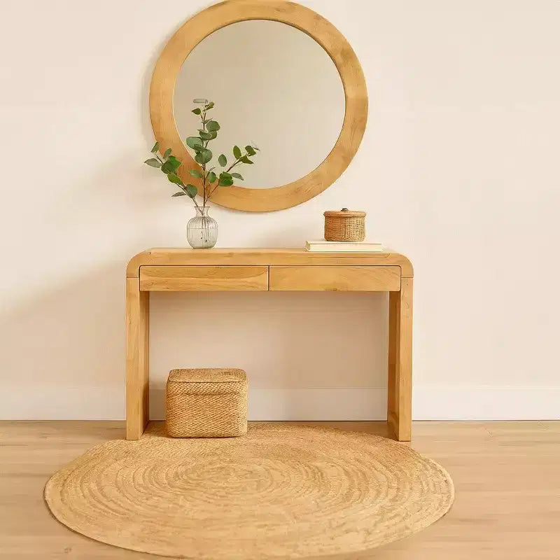 Consolle Royal Hampton | Top da 43 pollici | Realizzata a mano in legno naturale di acacia | Doppio cassetto contenitore