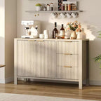 CuisinSmart 47 Buffet de salle à manger, buffet de bar à café moderne du milieu du siècle avec 3 tiroirs et 2 portes pour salon et cuisine