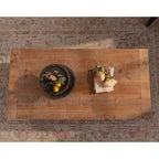 Tavolino rettangolare CLIHOME in legno massello, grande tavolino rustico a 2 ripiani con mensola portaoggetti, per ufficio e appartamento
