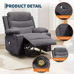 GustoWave Poltrona reclinabile alzapersona oversize con massaggio e riscaldamento per anziani, Poltrona reclinabile per persone alte e robuste, Poltrona reclinabile singola Lazy Boy
