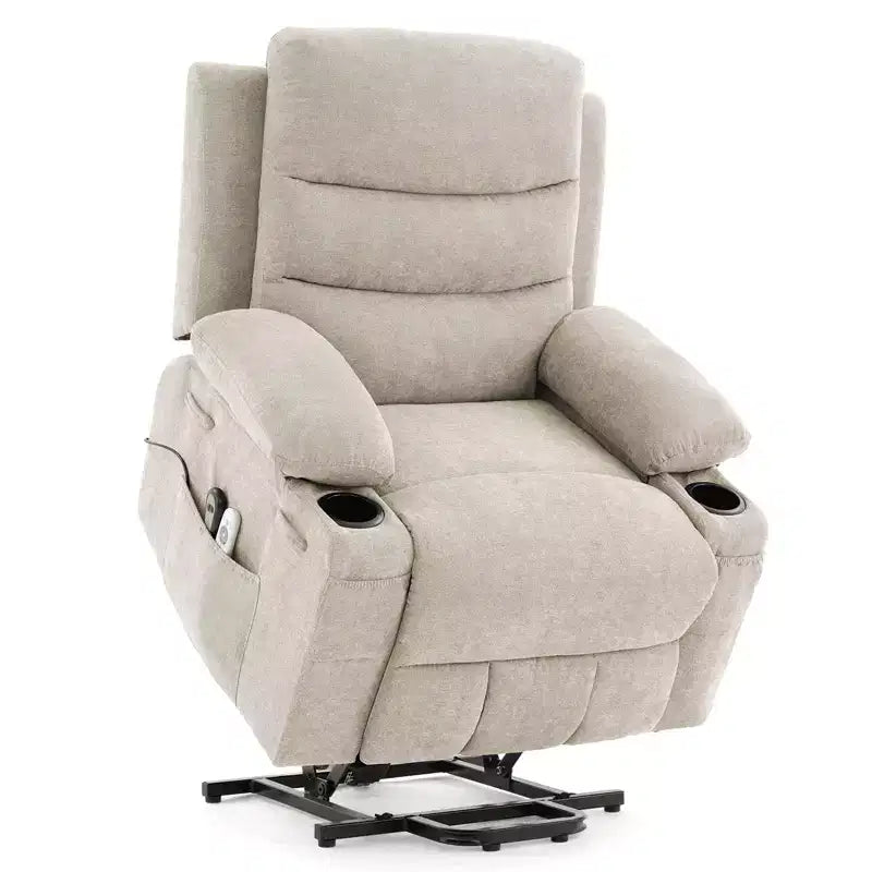 GustoWave Poltrona reclinabile alzapersona oversize con massaggio e riscaldamento per anziani, Poltrona reclinabile per persone alte e robuste, Poltrona reclinabile singola Lazy Boy