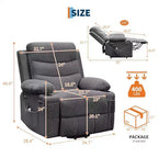 GustoWave Poltrona reclinabile alzapersona oversize con massaggio e riscaldamento per anziani, Poltrona reclinabile per persone alte e robuste, Poltrona reclinabile singola Lazy Boy