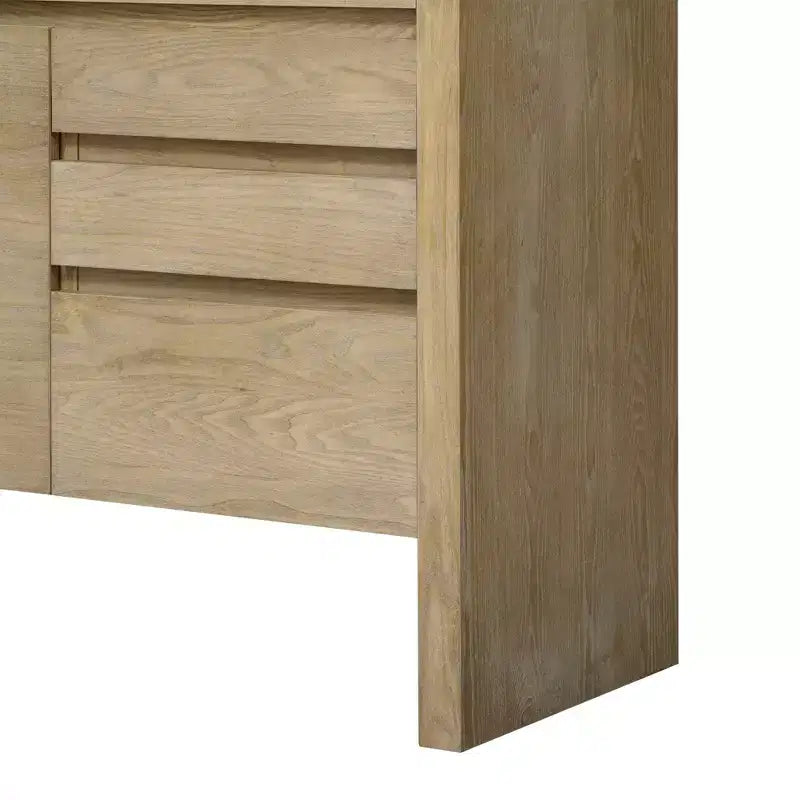 Luxystar Credenza Moderna a 60 Ante con Scaffale Aperto e Cassetti, Naturale