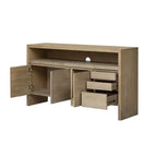 Luxystar Credenza Moderna a 60 Ante con Scaffale Aperto e Cassetti, Naturale