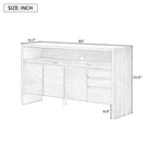 Luxystar Credenza Moderna a 60 Ante con Scaffale Aperto e Cassetti, Naturale