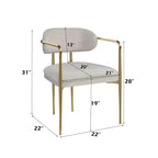 GDFStudio Felix poltrona moderna in ciniglia con struttura in metallo dorato (set da 2)