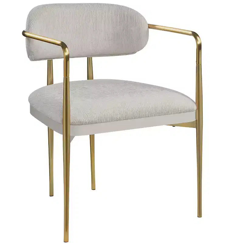 GDFStudio Felix poltrona moderna in ciniglia con struttura in metallo dorato (set da 2)