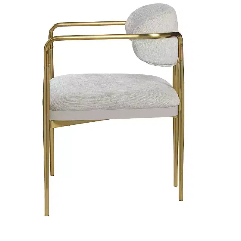GDFStudio Felix poltrona moderna in ciniglia con struttura in metallo dorato (set da 2)