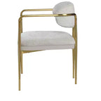 GDFStudio Felix poltrona moderna in ciniglia con struttura in metallo dorato (set da 2)
