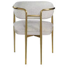 GDFStudio Felix poltrona moderna in ciniglia con struttura in metallo dorato (set da 2)