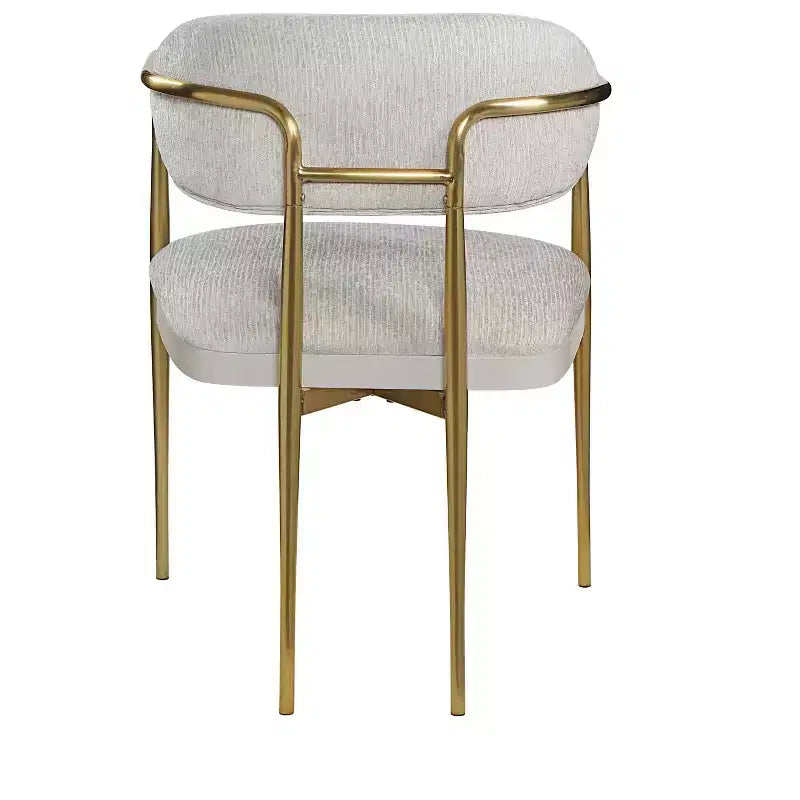 GDFStudio Felix poltrona moderna in ciniglia con struttura in metallo dorato (set da 2)