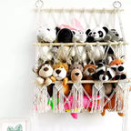 TROPOW Organizzatore per animali di peluche, in macramè boho, per cameretta dei bambini, sala giochi, camera da letto