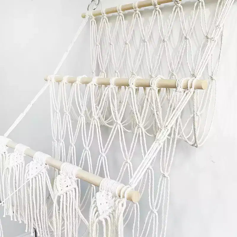 TROPOW Organizzatore per animali di peluche, in macramè boho, per cameretta dei bambini, sala giochi, camera da letto