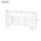 Luxystar Mobile Credenza Moderno con 4 Ante e Scaffale Aperto, Tavolo Consolle, Nero