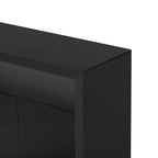 Luxystar Mobile Credenza Moderno con 4 Ante e Scaffale Aperto, Tavolo Consolle, Nero