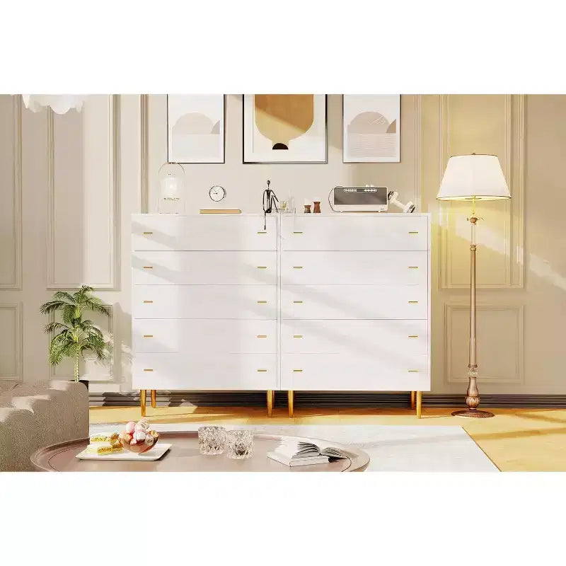 Acekool Cassettiera a 5 Cassetti, Comò Alto 44 con Maniglie a Barra, Organizer Contenitore Moderno Stile Fattoria per Camera da Letto, Soggiorno