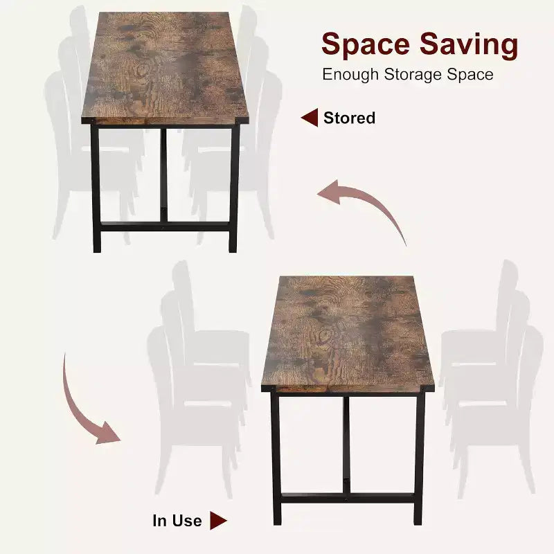 Tavolo da cucina rettangolare grande da 70,8 pollici, tavolo da pranzo in legno in stile rustico per 8 persone, tavolo moderno per casa, ufficio, sala da pranzo, soggiorno