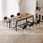 Tavolo da cucina rettangolare grande da 70,8 pollici, tavolo da pranzo in legno in stile rustico per 8 persone, tavolo moderno per casa, ufficio, sala da pranzo, soggiorno